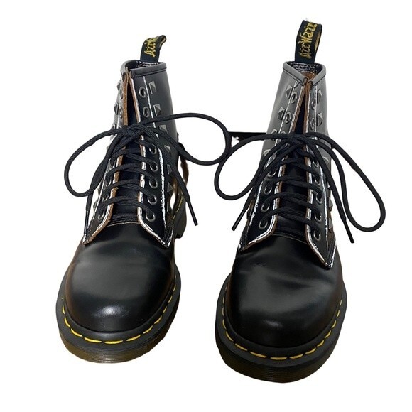 Dr. Martens 1460 STUD Black Combat Boots Y2K Lace Up Size 6 - Picture 5 of 12
